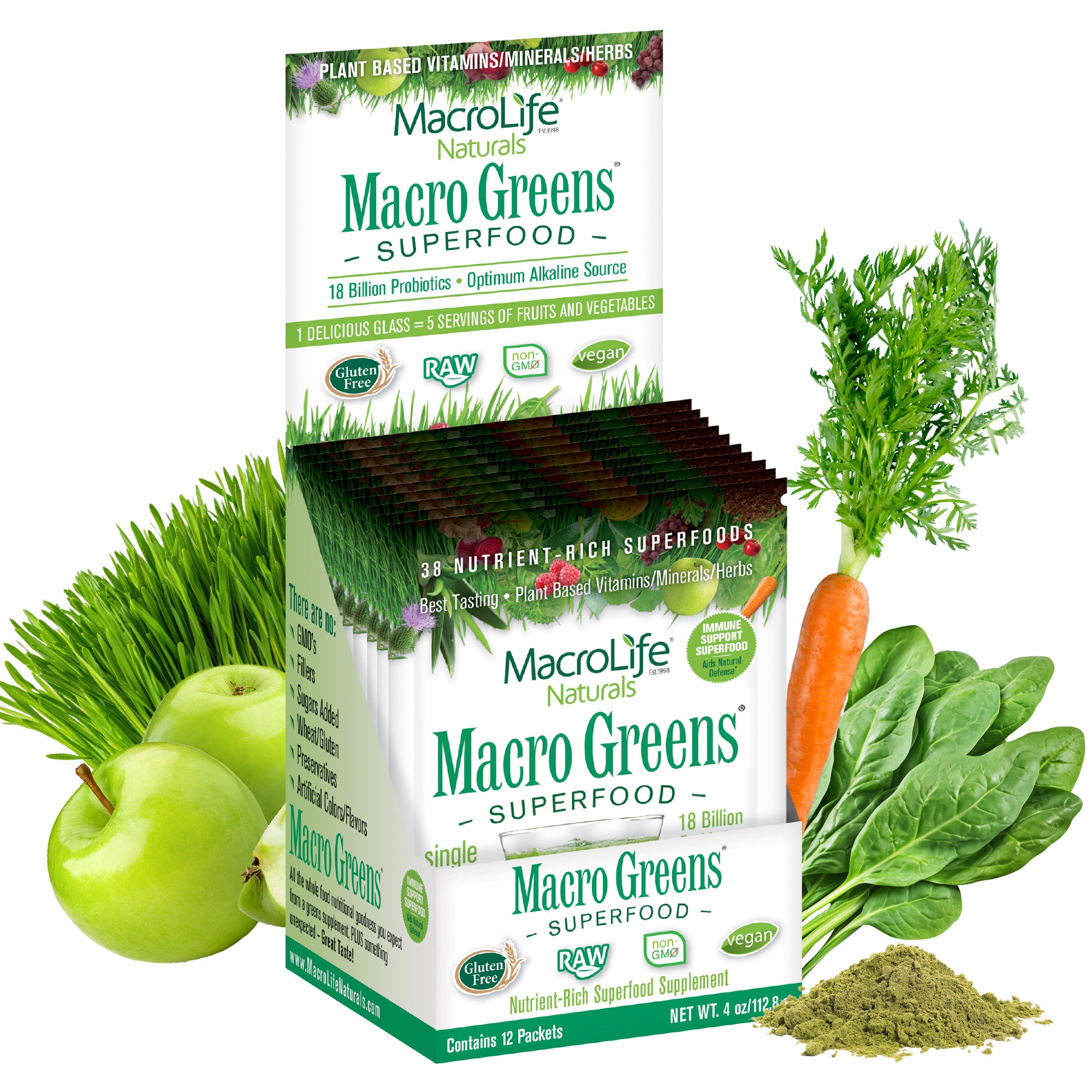 Macro Greens Travel 12 Packet Box