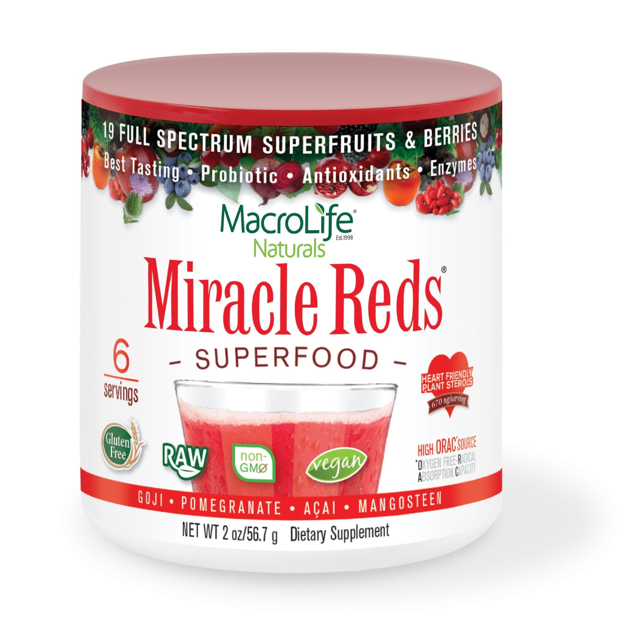 MacroLife Naturals Miracle Reds Drink Powder 30 oz for sale online 