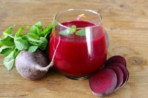 Beet juice in a glass